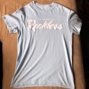Light blue young and reckless t-shirt small